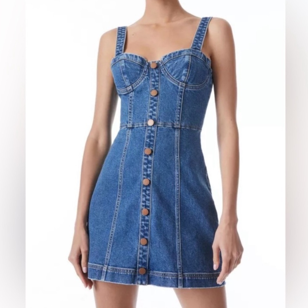 Alice + Olivia Blue Denim Mini Dress